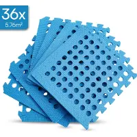 Meisterhome 36 Stück Bodenschutzmatte Pool Unterlegmatte Poolmatte Bodenschutz Matte für den Pool - 40 x 40 x 1 cm - Whirlpool Plantschbecken – Blau