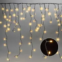 Meisterhome 800 LED Eisregen Lichterkette Weihnachtsbeleuchtung - 16m + 5m Zuleitung - mit Timer und 8 Beleuchtungsmodi - Eiszapfen Innen und Außen – Warmweiß