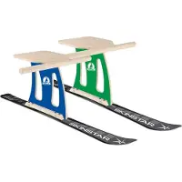 SkiBock XL Skirodel Komplett-Set Schlitten Ski Schnee Rodel Winter - Farbe : blau