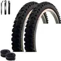 Roverstone 2 x A109 "20" Fahrradreifen Fahrradmantel Schwarz 57-406 (20 x 2,125) + 2 Schläuche AV inkl. Reifenheber