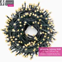 Meisterhome LED Weihnachten Weihnachtsbeleuchtung Lichterkette Tannenbaum innen/außen Warmweiß - 300 LEDs - 22.5m + 5m Zuleitung