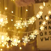 Feilicious Schneeflocken LED Lichterkette 6m, batteriebetrieben, 40 LED, Winter Weihnachten, Lichterkette warmweiß, E0204