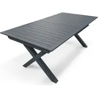 DCB Groupe Anthrazitgrauer Gartentisch aus Aluminium