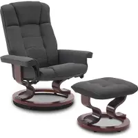MCombo Relaxsessel mit Hocker, 360°drehbarer Fernsehsessel mit Liegefunktion, TV-Sessel, moderner Ruhesessel für Wohnzimmer, Kunstleder, 9019MB