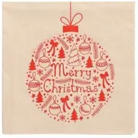 Papstar 300 Servietten Weihnachten, 3-lagig 1/4-Falz 33 cm x 33 cm natur `Christmas Ball` aus recyceltem Papier