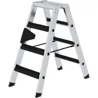 Proregal Stufen-Stehleiter beidseitig begehbar mit clip-step relax 2x4 Stufen