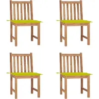 vidaXL "2024 Moderne" Gartenstühle 4 Stk. mit Kissen Massivholz Teak - Gartenstühle Neu5514229