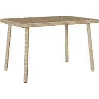 Syfax Garten-Couchtisch Rechteckig Beige 60x40x37 cm Poly Rattan