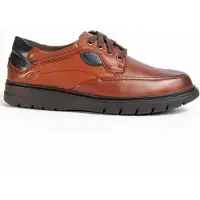 Purapiel Herren Schnürschuh Oxford Confore Braun aus 100 % natürlichem Leder mit wasserdichter Membran