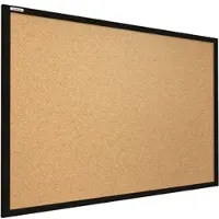 Allboards Pinnwand braun, aus Kork, mit schwarzem Holzrahmen, 90 x 60 cm