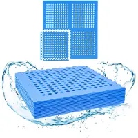 Meisterhome Pool Unterlegmatte Poolmatte Matte 9 Stück - 1 cm Dicke - 2.25 m² - Bodenschutzmatte für Pool - Planschbecken - Bodenfolie Bodenmatte Poolunterlage Bodenschutz Fitnessmatte blau