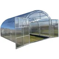 Garten Dream Polycarbonat-Gewächshaus "Oasis" 4x6m aus Stahl, mit 6mm Polycarbonat Mit Großen Doppeltüren auf jeder Seite