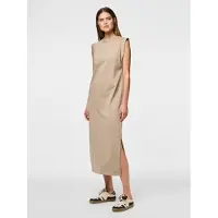 Pieces Maxikleid "PCCHILLI SUMMER SL ANK DRESS UB NOOS BC" Ohne Taschen mit seitlichen Schlitzen