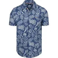 New zealand auckland (NZA) Shirt Kurzarm Piqué Flower Print Blau