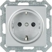 Siemens SCHUKO-Steckdose aluminiummetallic/ Schutzart IP20 m. Berührungs/Kinderschutz/1 Stk.