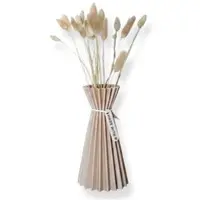 Simiu SLOZENA - Pleated Vase - 22 cm - Wood Look - Beige