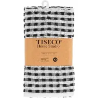 Tiseco Küchenhandtuch Home Studio Oman Black (3er-Set) - 50 x 70 cm