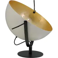 Masterlight Tischleuchte Larino 1-flammig Stahl Weiß-Blattgold Ø40cm
