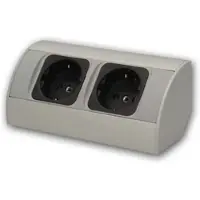 ORNO Aufbau-Steckdose 2-fach Schwarz Silber 230V 3680W 05m Kabe