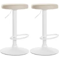 CLP 2er Set Barhocker Ponte Kunstleder weiß creme