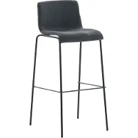 CLP Barhocker Hoover Stoff 4-Fuß Gestell schwarz dunkelgrau