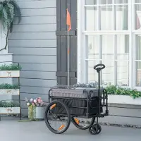 SUGIFT Fahrradanhänger Bollerwagen 2-in-1, Lastenanhänger klappbar, 600D Oxford-Stoff, Schwarz-Grau | 130 x 64 x 103 cm | bis 40 kg | 4 Reflektoren
