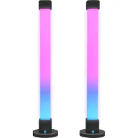 HOMCOM 2er-Set LED-Lampe, Tischlampe mit App- und Fernsteuerung, Farb-Modi, Weiß