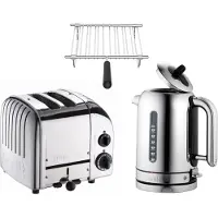 Dualit Frühstücksset inkl. 2er Toaster + 1,7 L Wasserkocher und Brötchenaufsatz