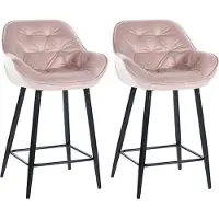 CLP 2er Set Barhocker Gibson Samt pink