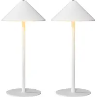 HOMCOM Tischlampe 2er Set Aufladbare USB Tischleuchte mit 3 Lichtfarben