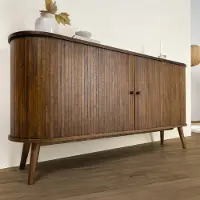 Riess Retro Sideboard VALHALLA WOOD 160cm smoked Eiche mit Schiebetüren Anrichte Kommode Schrank