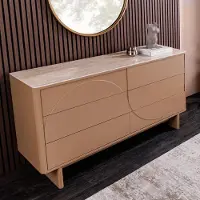 Riess Sideboard SAVOY 150cm braun grau beige greige Keramik mit sechs Schubladen Art Deco