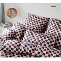 Elegante Mako Satin Bettwäsche Scrabble 155x220 cm + 80x80 cm merlot