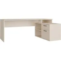 Die Möbelfundgrube Eck-Schreibtisch beige 200 x 122 cm - TEZAUR