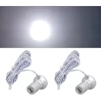Lixada Dimmbare Mini Spotlight 5V Mini LED Spotlight 1 bis 2 Spot Lichter mit Dimmer für Display Schmuck Schrank Veranda Silber Weißes Licht