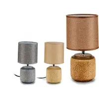 Emeco Design Tisch Leuchte Wohn Raum Beleuchtung Strahler Textil Lampe BLOC4 farben Braun