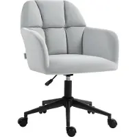 Welikera Bürostuhl, ergonomisch, höhenverstellbar, drehbar, Samtoptik, bis 120 kg, Hellgrau