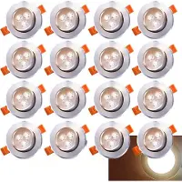 Izrielar LED Einbaustrahler 20x Set schwenkbar 3W 3200K Warmweiß 245LM IP22 Deckenspot für Küche Bad Wohnzimmer