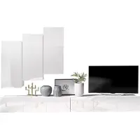 ALL4ALL Wohnwand 300 cm , Wohnzimmer Möbel , Modern Schrankwand , Tv Wohnwand , Weiß 300 x 47 x 33 cm