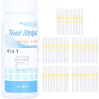 Lixada 50 Zählungen 4in 1 Schwimmbad Spa Wasser Teststreifen Chlor frei Chlor/Brom PH Alkalinität