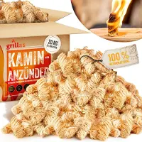 Grillas Anzünder Kaminanzünder Holzwolle Grillanzünder Holz Feueranzünder 20 kg