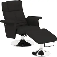 Dopwii Massagesessel mit Hocker, neigbare Lehne, 78 x 95 x 88 cm, Schwarz