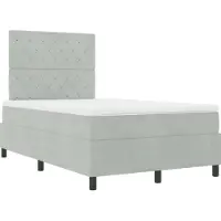 vidaXL 2025 Moderne Bettrahmen, Boxspringbett mit Matratze Hellgrau 120x200 cm Samt - Klassische Betten Hommie27246