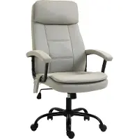 Dopwii Bürostuhl Massage höhenverstellbarer Chefsessel Gamingstuhl mit Massagefunktion, ergonomischer Drehstuhl Massage Sessel Lendenwirbelsäulenmassage Leinen-Gefühl Beige 63 x 70 x 112-121 cm