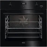 AEG 6000 SteamBake / Backofen mit Feuchtigkeitszugabe / Katalytische Reinigung / Schwarz BCS455020B Schwarz