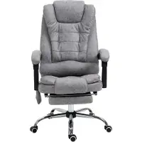 Welikera Bürostuhl mit Massagefunktion, Ergonomischer Schreibtischstuhl mit Liege- & Wärmefunktion, Fernbedienung, Grau