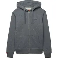 Superdry Sweatshirt "Sweatjacke Essential Logo Zip Hoodie", Herren, Gr. L, grau (graumelange), Obermaterial: 72% Baumwolle CO. 28% Polyester PES., Sweatshirts Sweatshirt