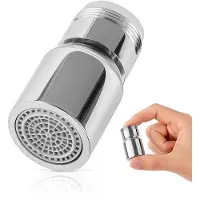 ECENCE Wasserhahn Aufsatz schwenkbar in Chrom 360° drehbarer Wasserhahn Strahlregler, Wasserhahn V