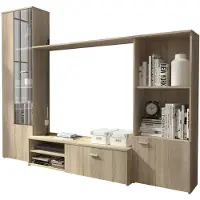 Feldmann-Wohnen Wohnwand Hugo Anbauwand TV-Mediawand 220x41x179cm Eiche Sonoma