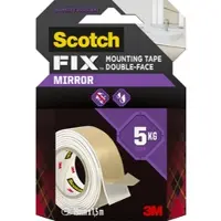 3M Scotch-FIX Spiegelmontageband 4496W-1915-MR, 19 mm x 1,5 m, Hält bis zu 5 kg, 1 kg/20 cm